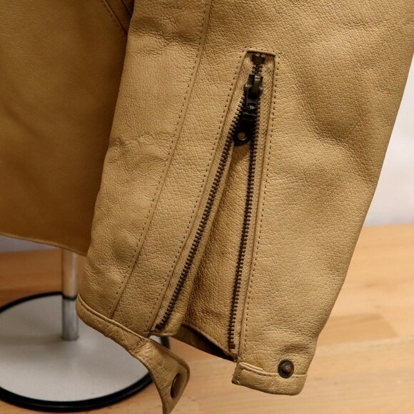 Vtg Wilda Tan Leather Racing Jacket w/ Zip Out Lining Size Xl Motocross Speed - Picture 4 of 15